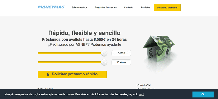 MoneyMas - Préstamos hasta 8 000 €