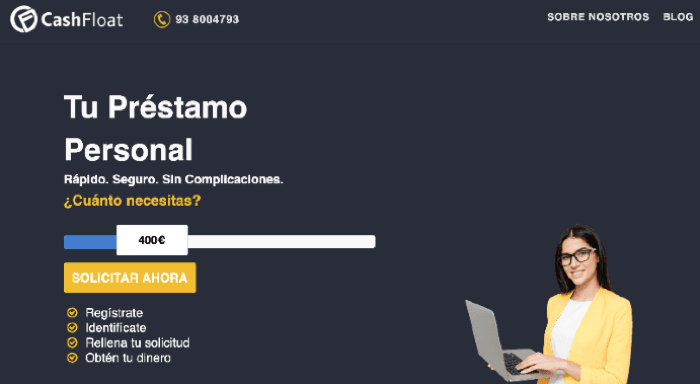 CashFloat - Préstamo de hasta 1 100 €
