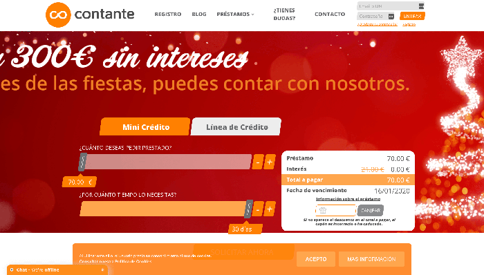 Contante - Préstamo de hasta 1 000 €