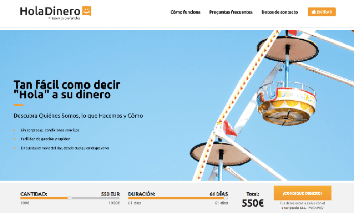 HolaDinero - Préstamo de hasta 1 000 €
