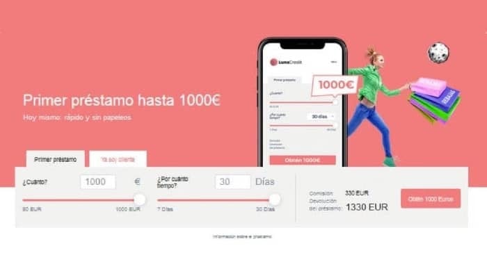 LunaCredit - Préstamos hasta 1 000 €
