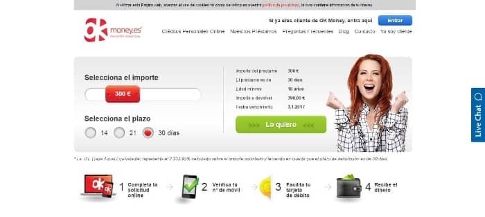 OK Money - Préstamo de hasta 800 €