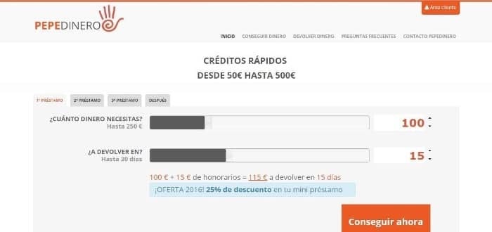 PepeDinero - Préstamo de hasta 500 €