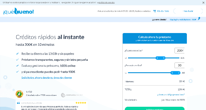 QueBueno - Préstamo de hasta 999 €