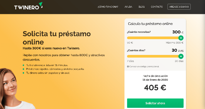 Twinero - Préstamo de hasta 300 €