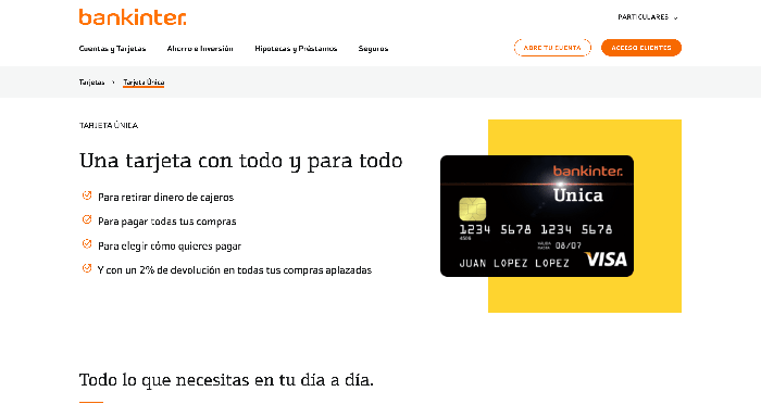 Bankinter tarjetas