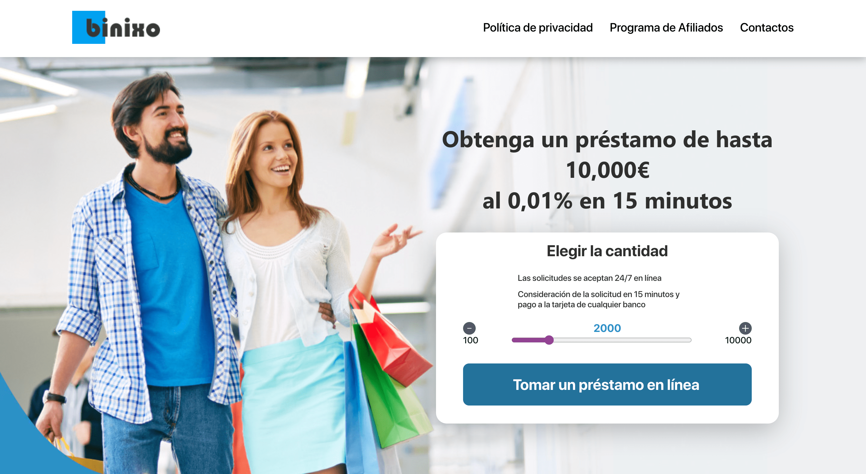 Binixo - préstamo online de hasta 10 000 €
