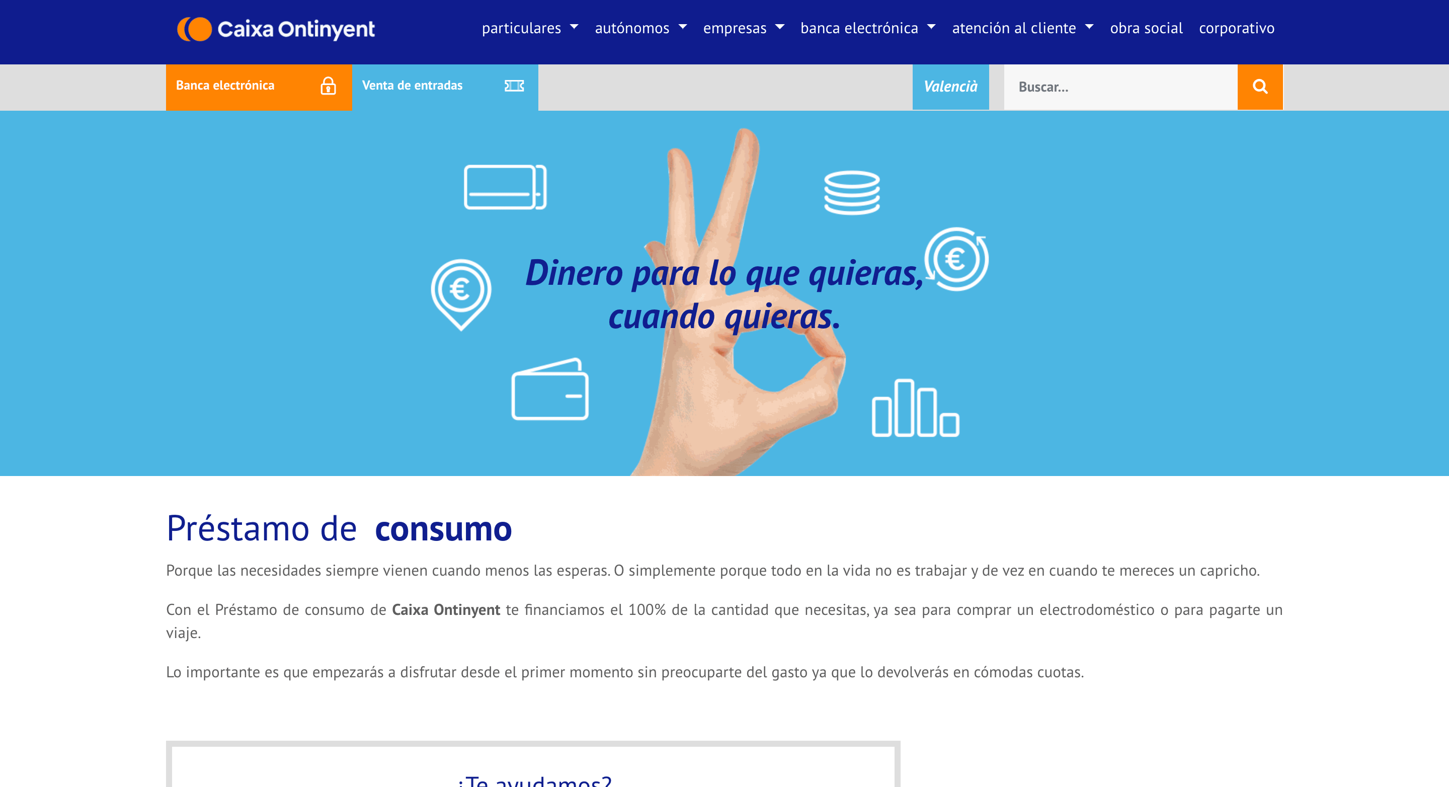 Caixa Ontinyent - Préstamo de consumo hasta 2000€