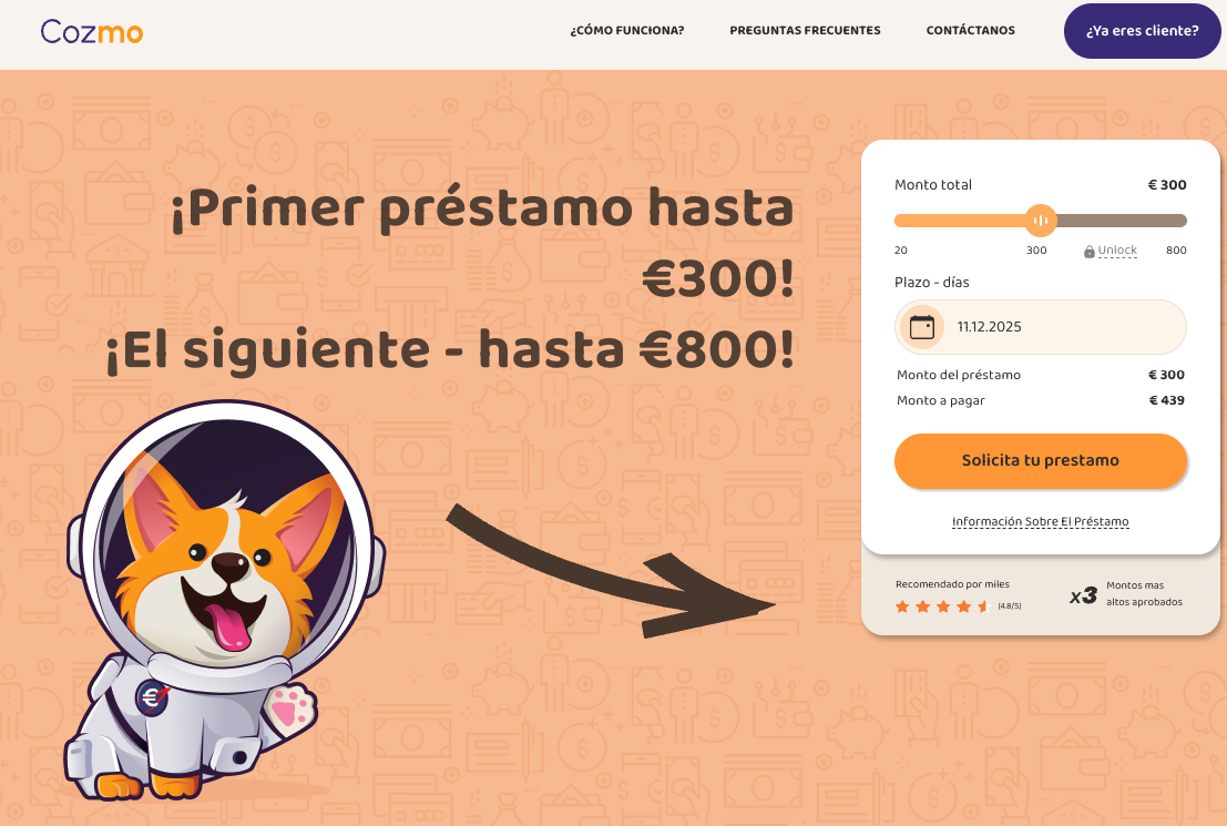 Cozmo – Préstamos rápidos hasta 800 €