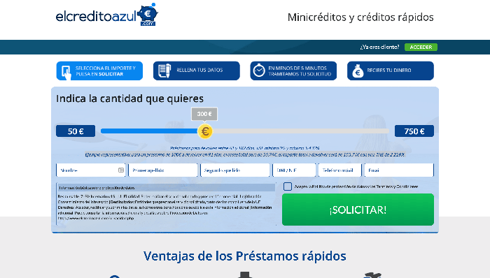 Elcreditoazul - Préstamo de hasta 750 €