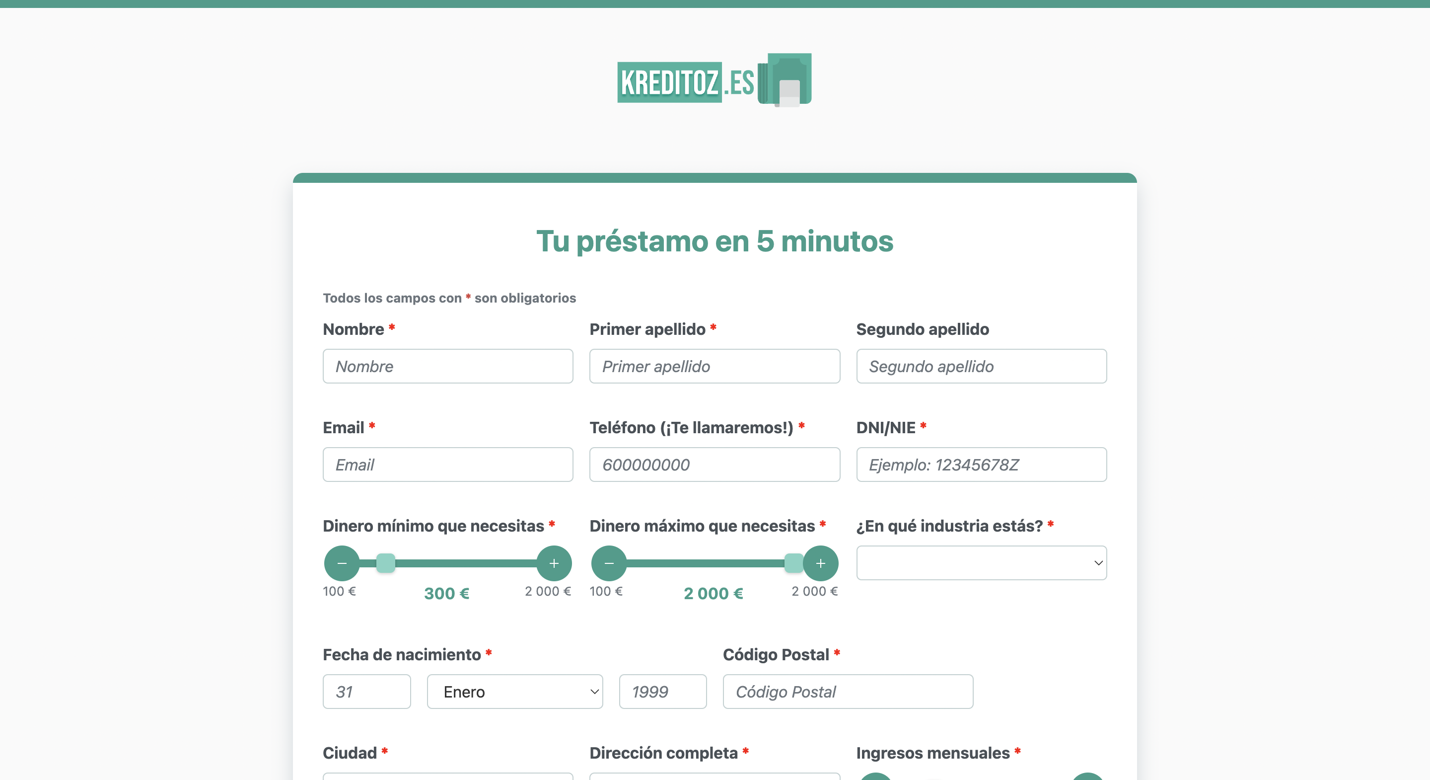 Kreditoz - Préstamos hasta 100 000 €