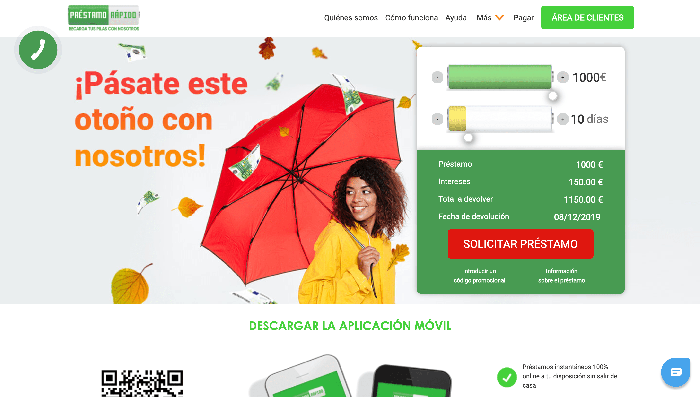PrestamoRapido - préstamo de hasta 1 000 €