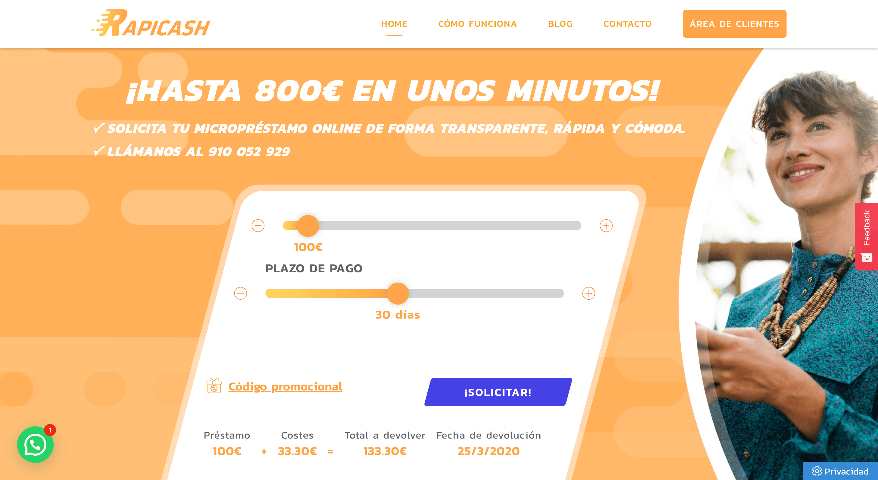 Rapicash - Préstamo de hasta 800 €