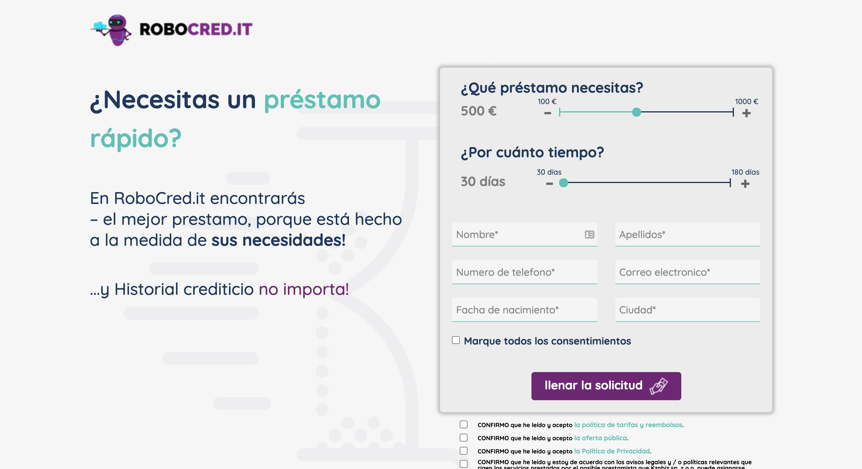 RoboCredit - Préstamo de hasta 1 000 €