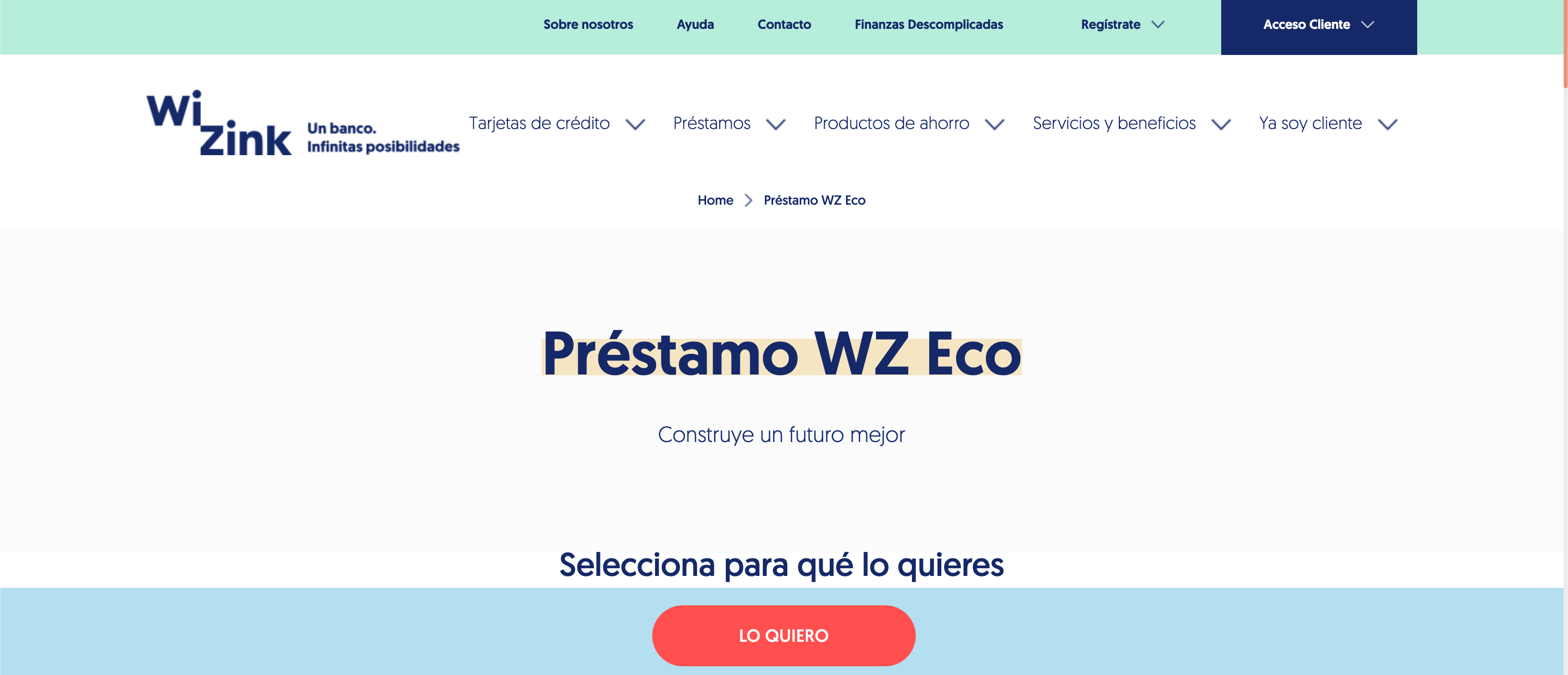 Wizink Préstamo WZ Eco hasta 30 000 €